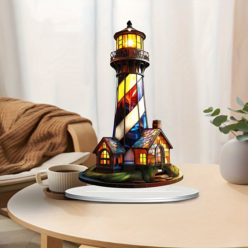 

1pc Boho Acrylic Lighthouse Decor, Multifunctional Beacon Of Guidance & Hope, Nautical Theme Hanging Ornament, Ideal Gift For Birthdays & Holidays