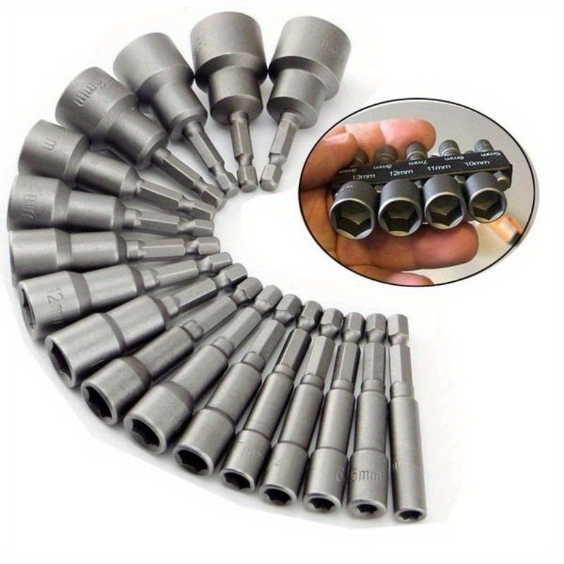 18pcs hex socket nut driver set 5mm 13mm chrome vanadium steel for   projects