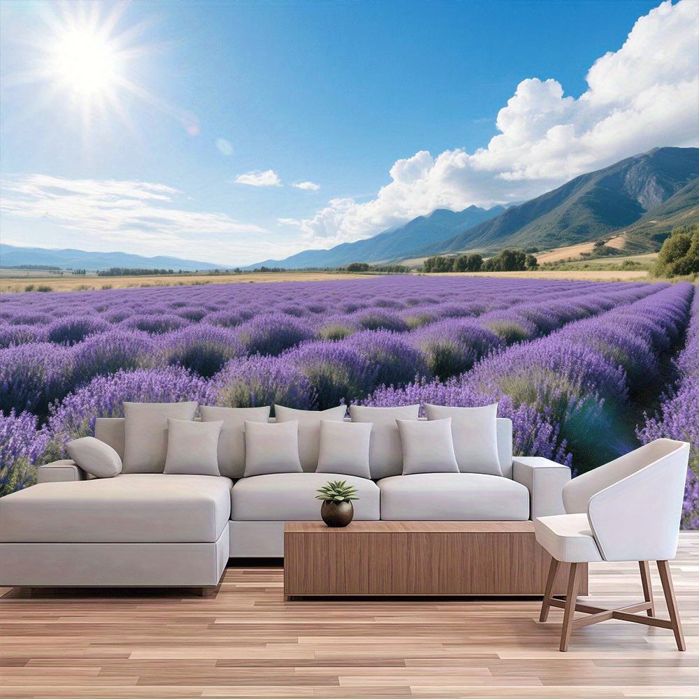 1pc   tapestry vibrant purple floral wall hanging polyester   fabric woven decor for living room bedroom office party no electricity needed   gift bedroom wall decor   design   fabric lavender  