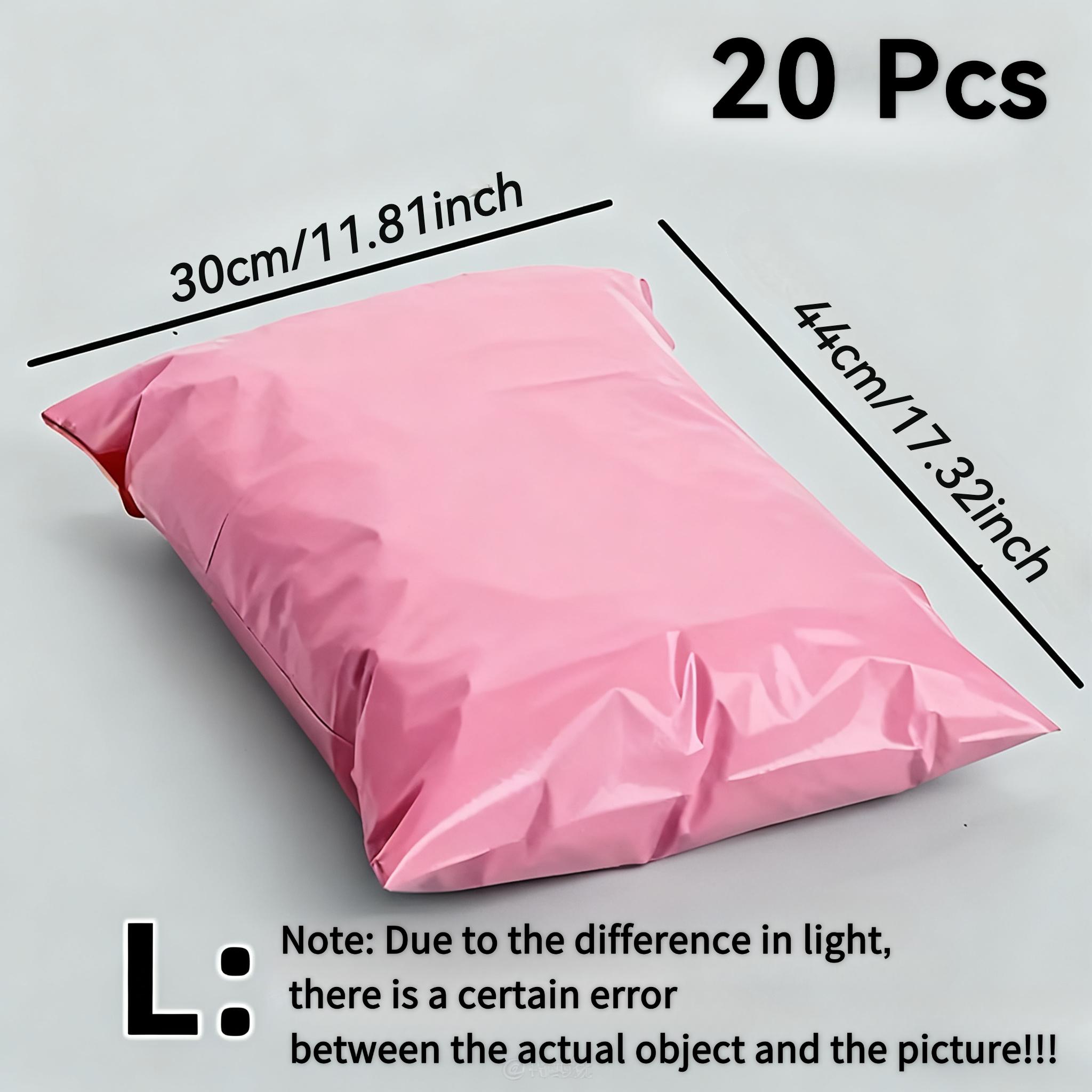 E-shop 20 Verdickte PE Selbstverschließende Kurierbeutel - Opake Versandtaschen, XXL bis S Größen (Großpackung), Rosa Verpackung, Geeignet für