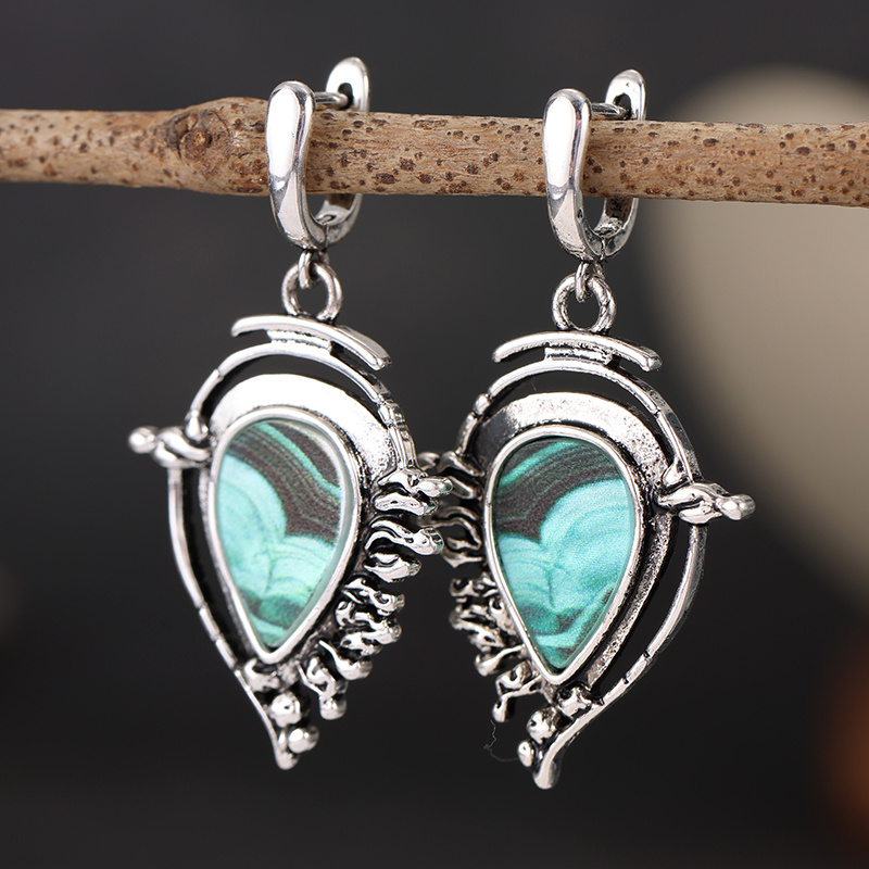 Women's Vintage Synthetic Turquoise Stone Earrings