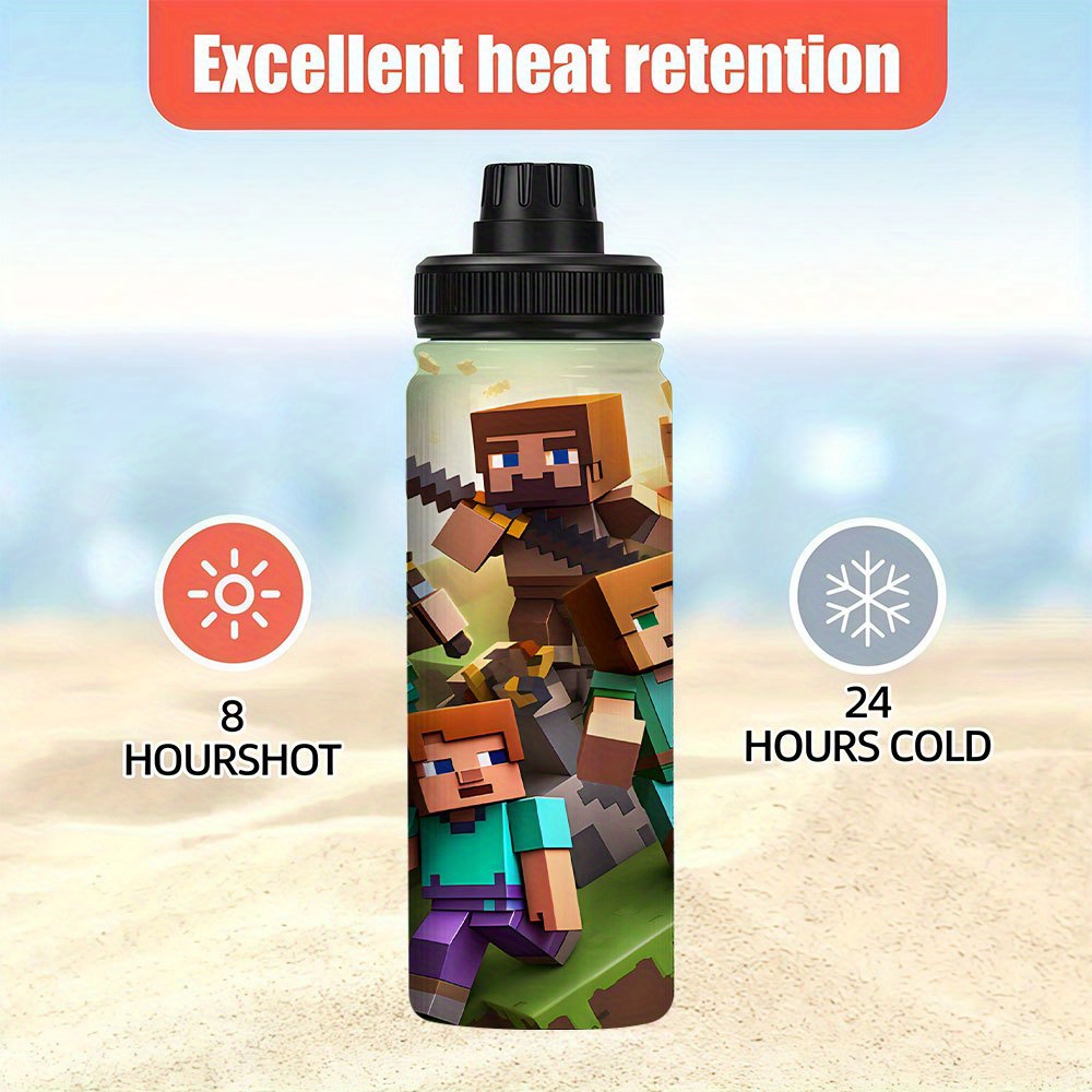 Image of 1pc 20oz Valentine's Day Easter Insulated Cold Drink Water Cup, Reusable, Multipurpose, Stainless Steel Insulated Water Bottle, Birthday Gift For Men And Women