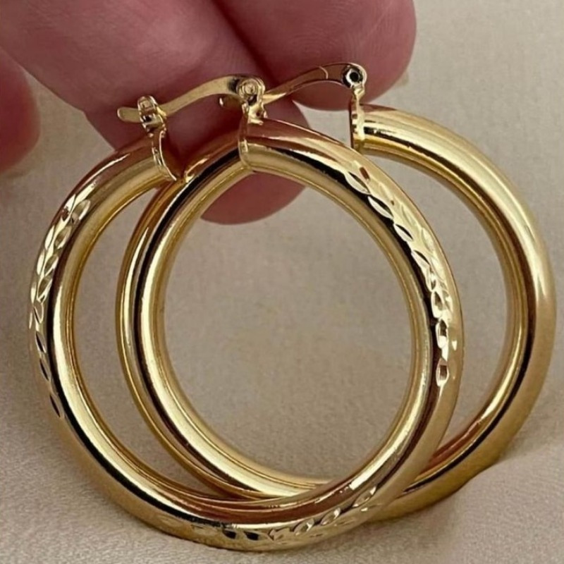 TEMU Pendientes de aro para mujer, en diseños vintage, con florales detallados. Ideales para el uso diario, hechos a para ocasiones especiales como