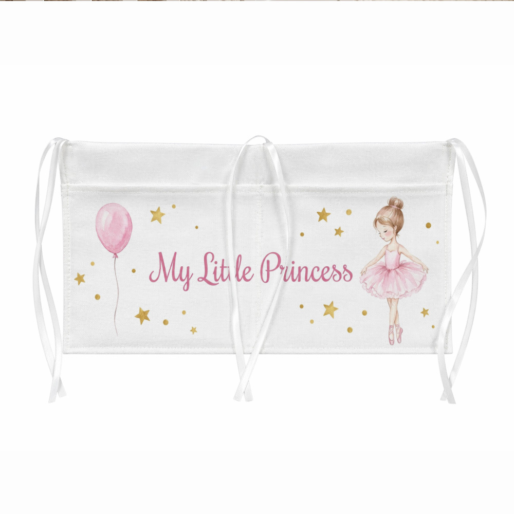 Image of 1pc Watercolor Coquette Wall-mounted Storage Bag " Princess" Ballerina And Balloon Pink Multi-use Door Back Closet Organizing System, Ideal For Clothing, Additions And Daily Supplies