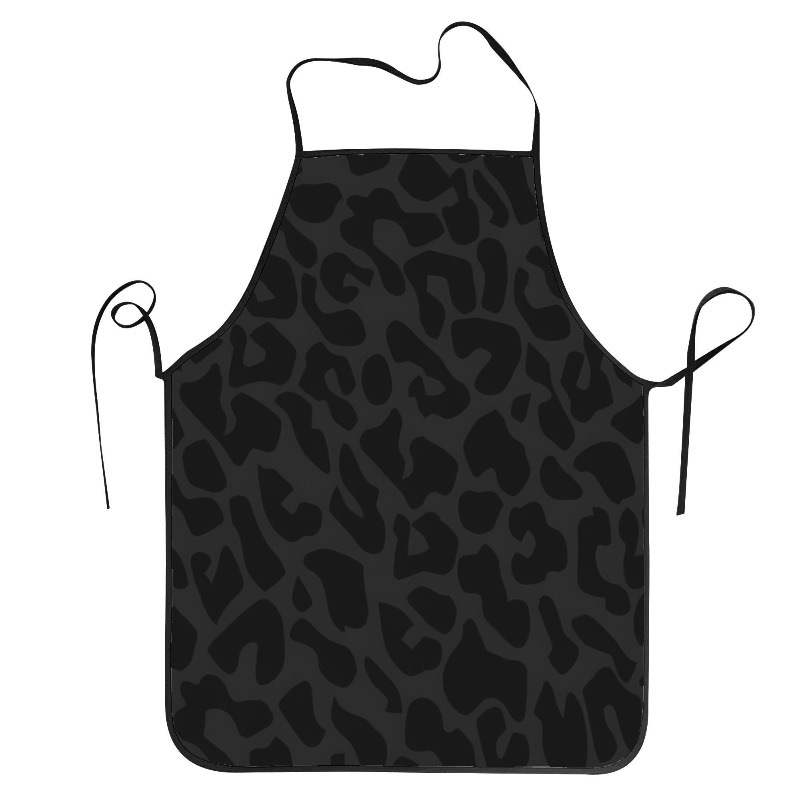TEMU 1 Apron With Print - Classic Animal Pattern With A Solid Black Background For A Cool And Stylish Look - Suitable For Cooking, Baking, Household