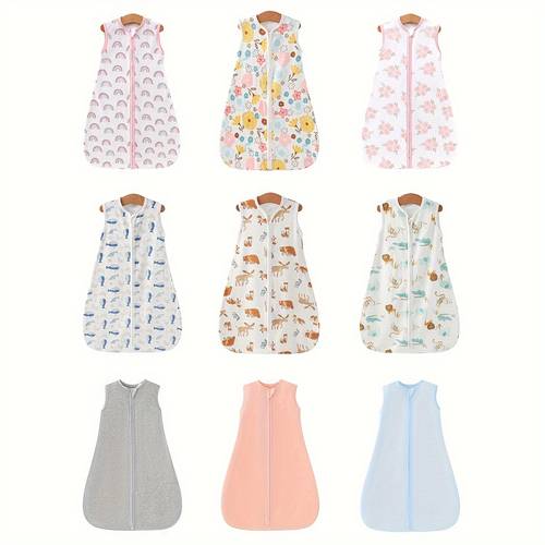 2 3pcs baby sleeping bag two way zip 0 24mouths baby wearable blanket comfortable elastic lightweight room anti kicking quilt anti cooling vest sleeping bag anti surprise swaddling clothes suitable for boys and girls