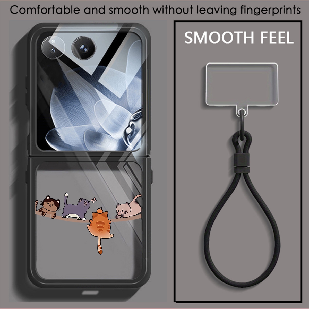 TEMU Phone Case - A Wristband Foldable Screen Phone Case Suitable For Galaxy Z Flip 6/z Flip 5, Featuring A Stylish Transparent Anti Drop Small