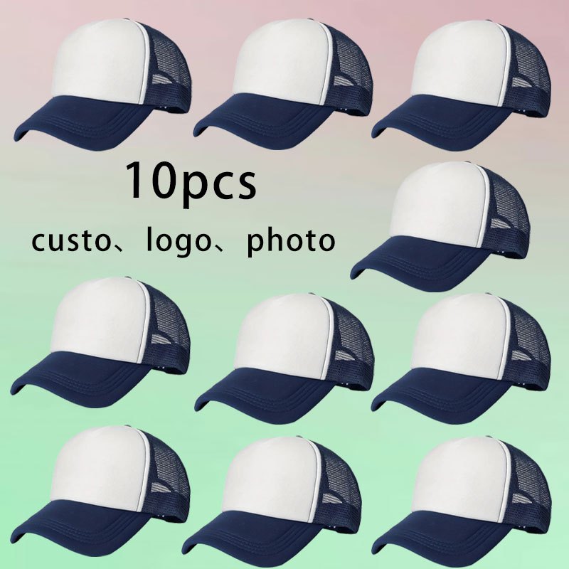 TEMU 10pcs Personalized Custom Baseball Caps, Mesh Trucker Hats, Custom Text Print, Personalized Print Design, Adjustable Size, Breathable And