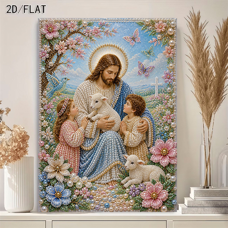 TEMU New Arrival! Pearl & Diamond Painting Kit Suitable For Christmas, Thanksgiving, Halloween Gifts - 2d Flat Round/pearl Beads With Color-coded