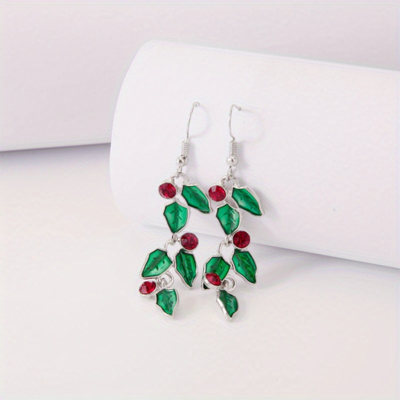 

Christmas Tree And Red , , Steel Ear Wires, Jewelry For Parties And Banquets, Alloy Or Plating