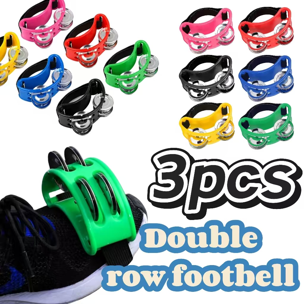 TEMU 3pcs Of Foot Pedal Bells, Double Row Stepping Bells With Cajon And Conga Drums, African Djembe Drums And Kalimba Percussion Instruments, Foot ,
