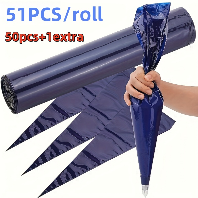 51pcs Thickened, Reusable Plastic Piping Bags With A Triangular Design, Easy To , Suitable For Making Desserts, Cakes, And , Baking Supplies, Cake Decorating Tools, And Christmas Decorations