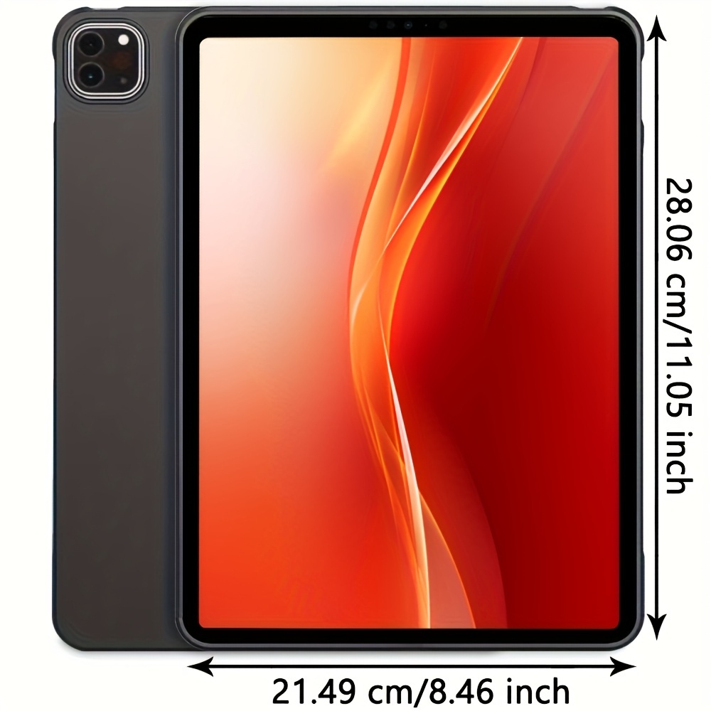 Image of For For Ipad Pro 12.9inch Silicone Protective Case, Soft Tpu Back Cover, Lightweight, Anti-slip, Scratch-resistant, Supports Wireless Charging And Anti-fingerprint