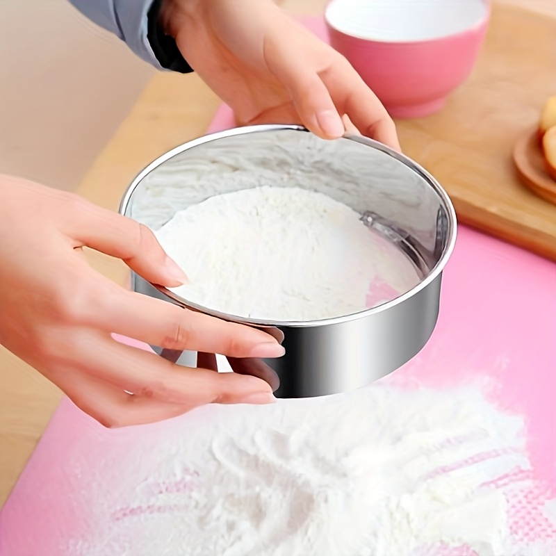 Shaon Stainless Steel Fine Mesh Flour Sifter - Versatile Baking Tool For Cakes, Pies, And Breads - Durable Kitchen Tool Essential For Home Bakers