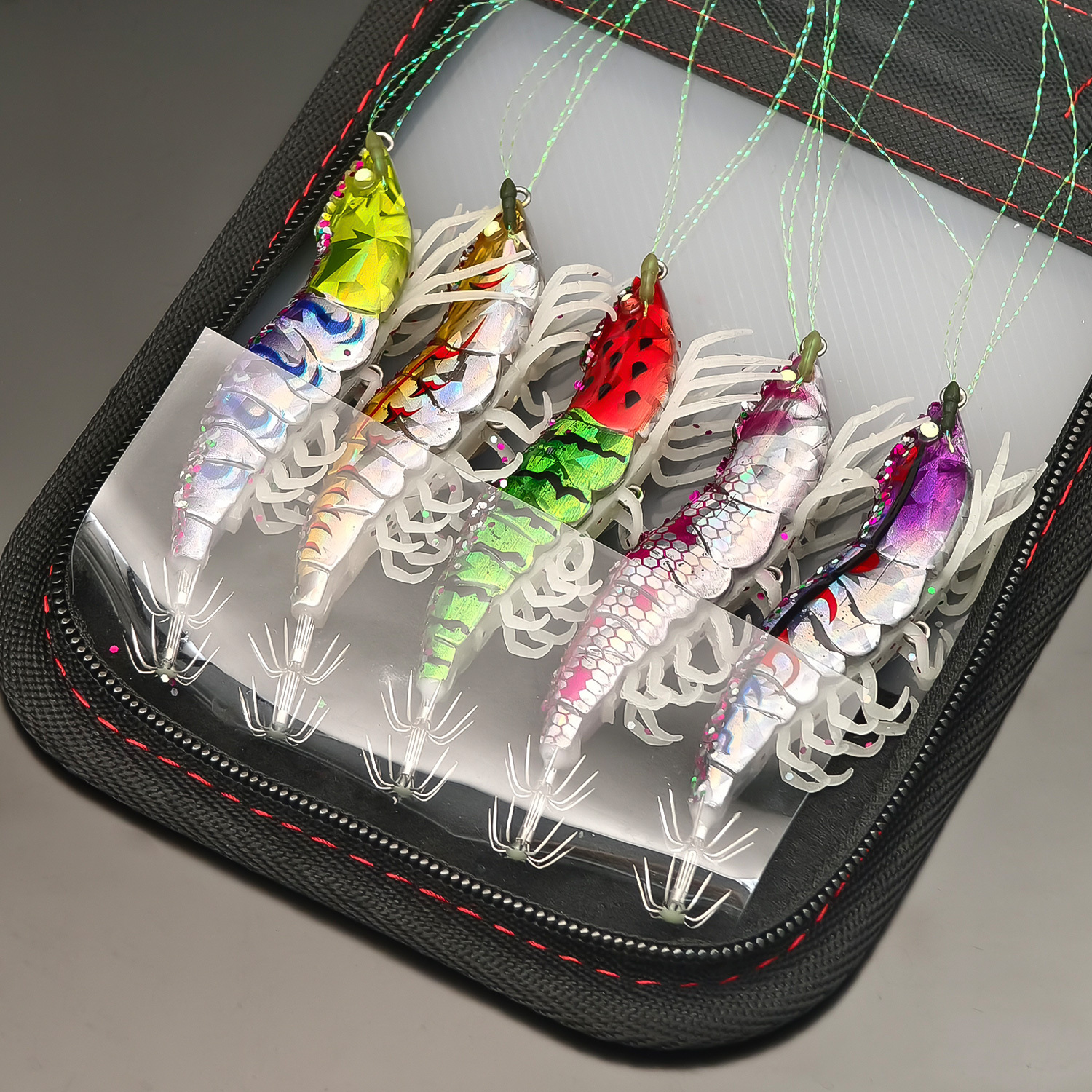TEMU Juego de 5 señuelos ANFS híbridos tipo jig para , Egl y , para pesca de , y - Equipo de pesca de con bolsa de almacenamiento, de pesca marina