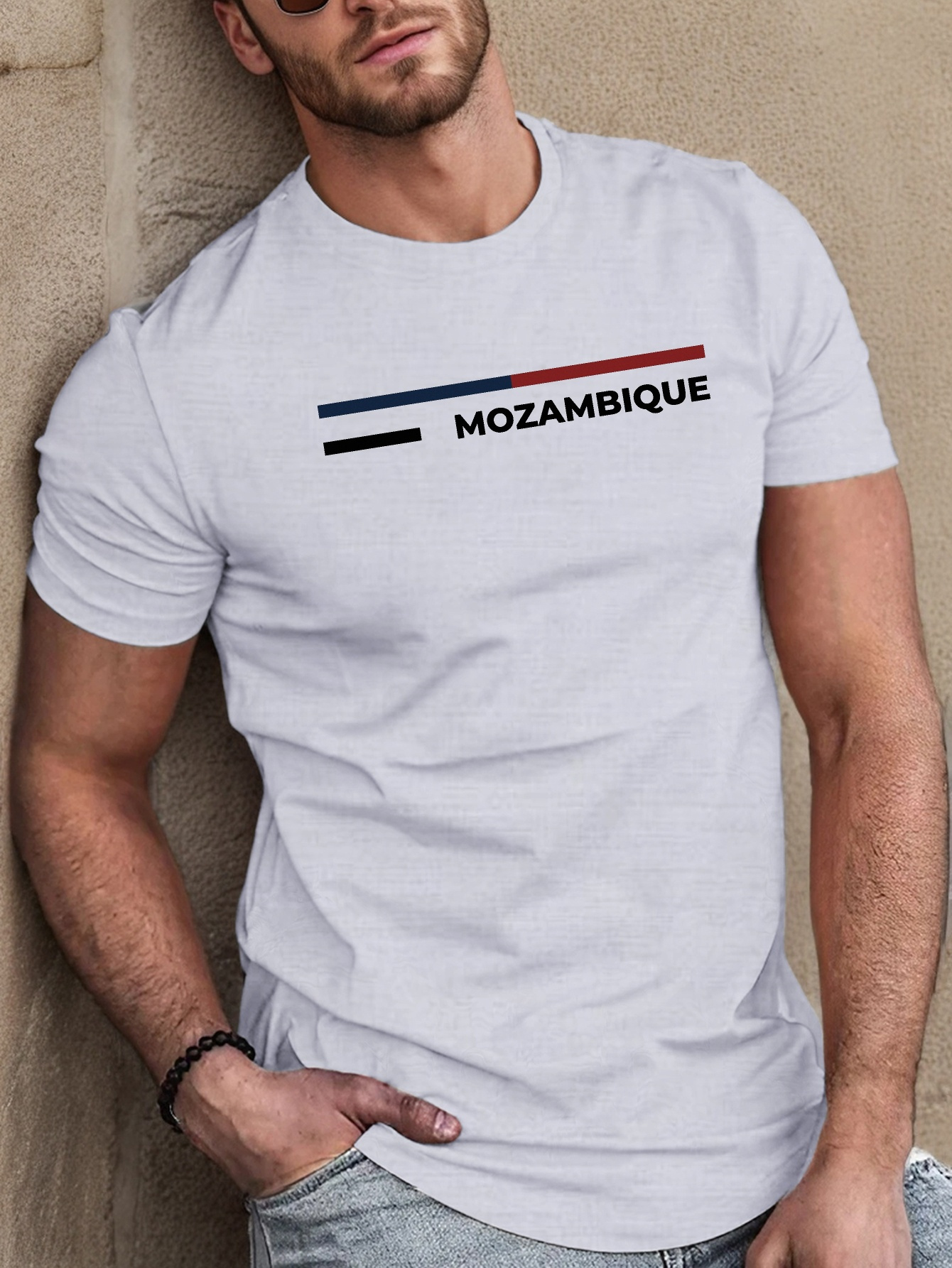 Camiseta com Estampa Geométrica Inspirada em Moçambique 