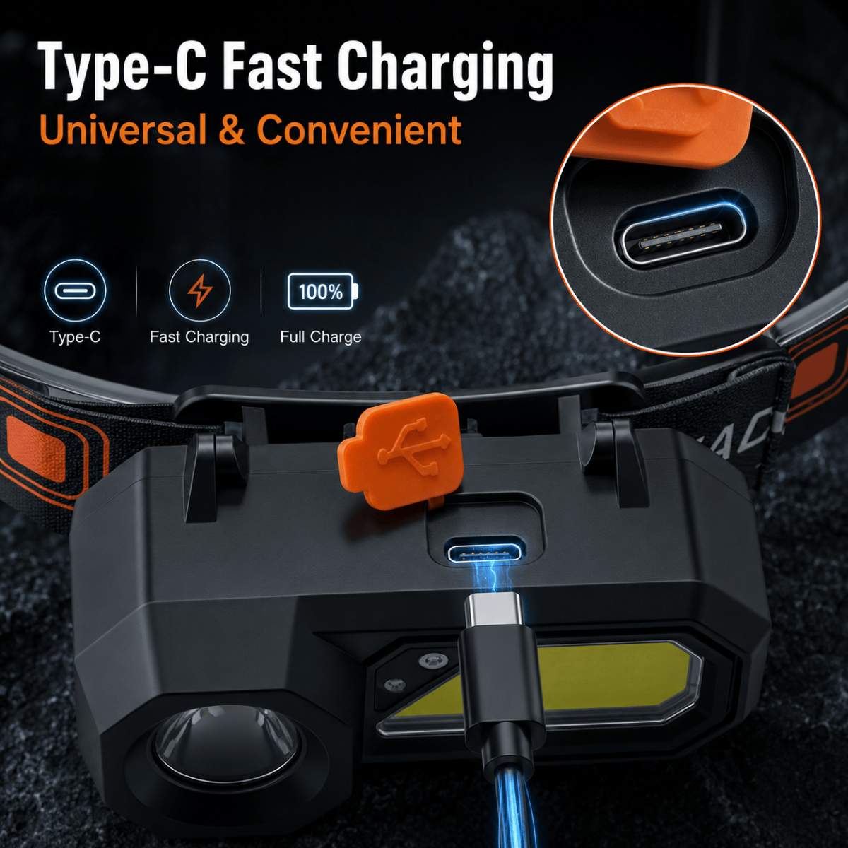 Portable USB Rechargeable Ultra Bright LED Headlight