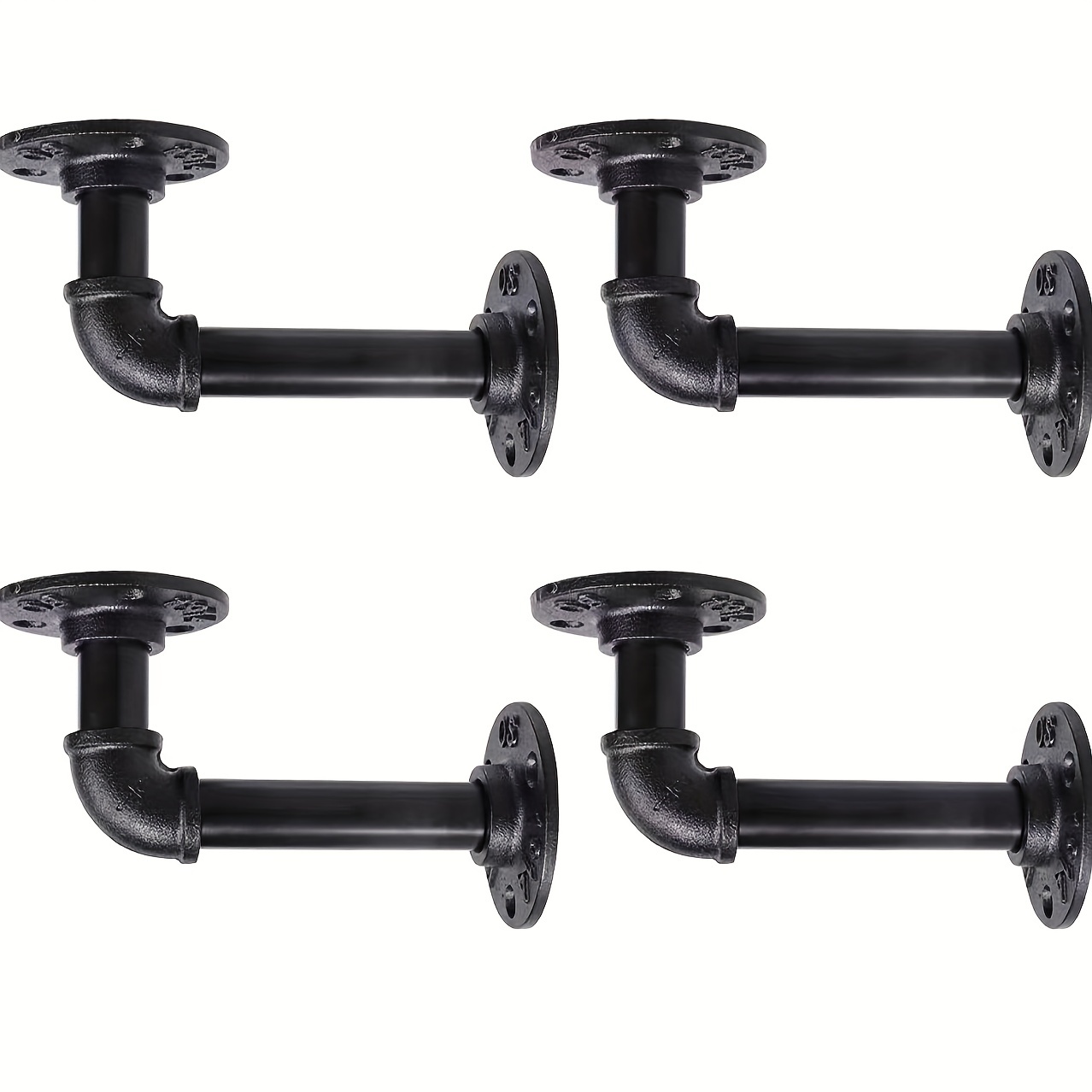 TEMU 4pcs Set Of Industrial Pipeline Shelf Brackets, Old-fashioned Metal Pipeline Wall Mounted Shelf Brackets, And Decoration Bracket Sets