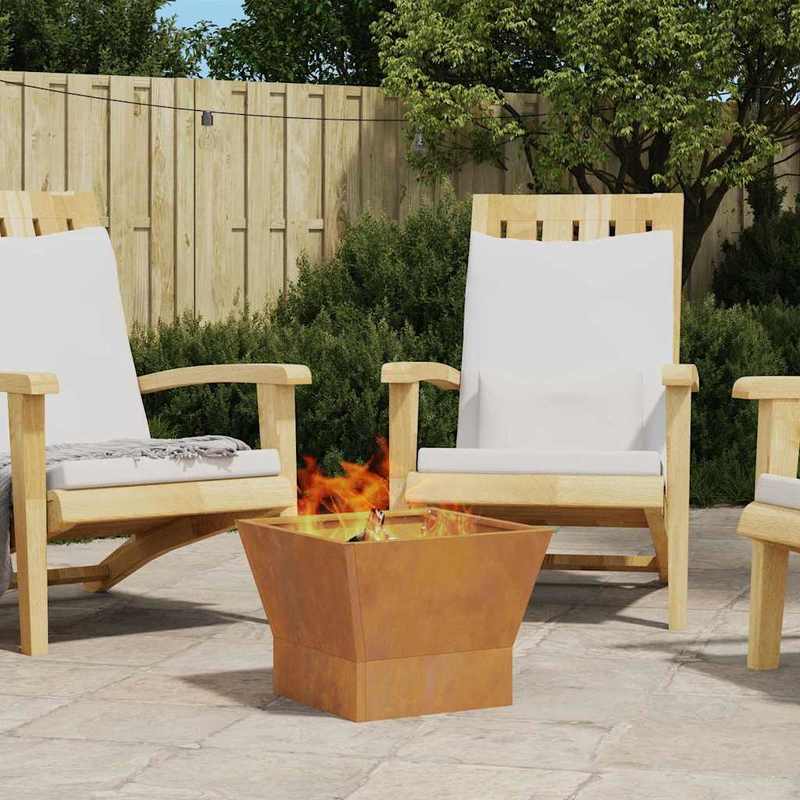 Image of Fire Pit 40 X 40 X 35cm Steelmosaic Fire Bowl And Terracotta - Decorative Garden Fire Pit For Patio And Outdoor Ambiance