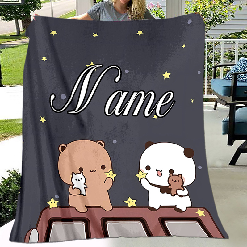 

Custom Name Blanket By & Dudu - Soft Flannel, Machine Washable For All - Bed, Sofa, Car, Camping - Ideal Christmas Or Birthday Gift