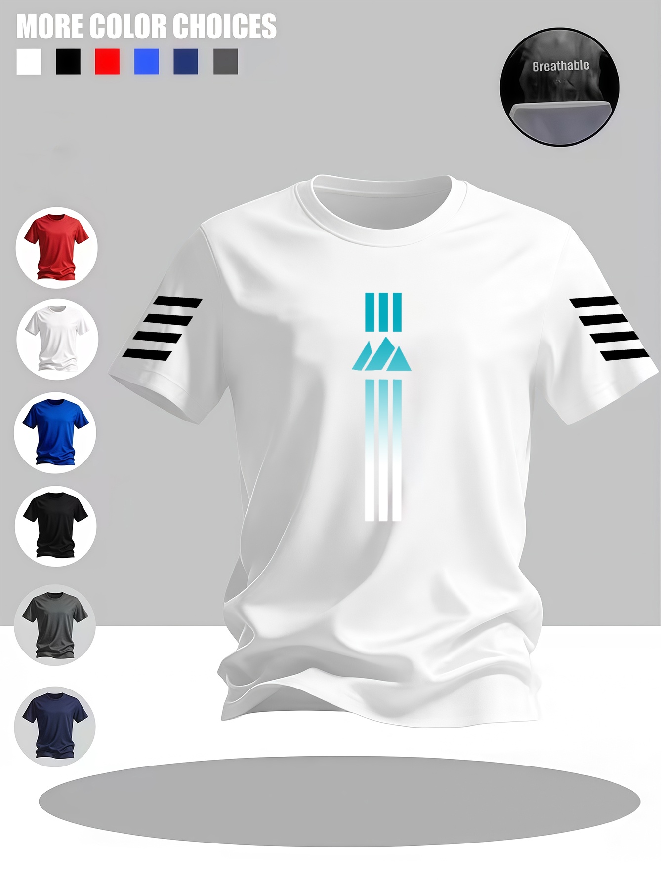 t-shirt décontracté à col rond pour homme avec imprimé, t-shirt avec logo  , lavable et non déformable, associé à un pantalon de sport décontracté, confortable pour les jeux et le streaming à  , manches courtes faciles pour hommes, haut à manches courtes décontracté à forte utilisation 0