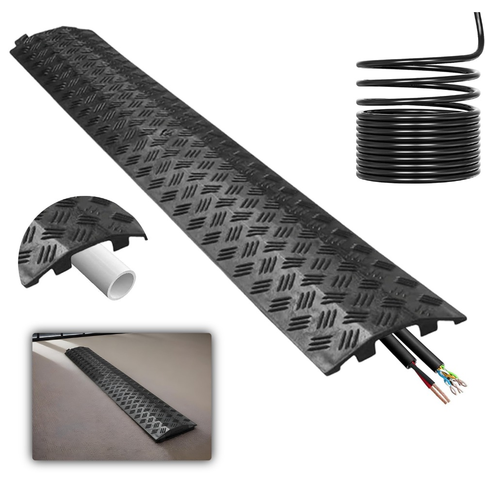 Cable Cover, 1-channel Cable Hose Protector Ramp, For Traffic Areas, Indoor, Outdoor, Home, Office, Warehouse