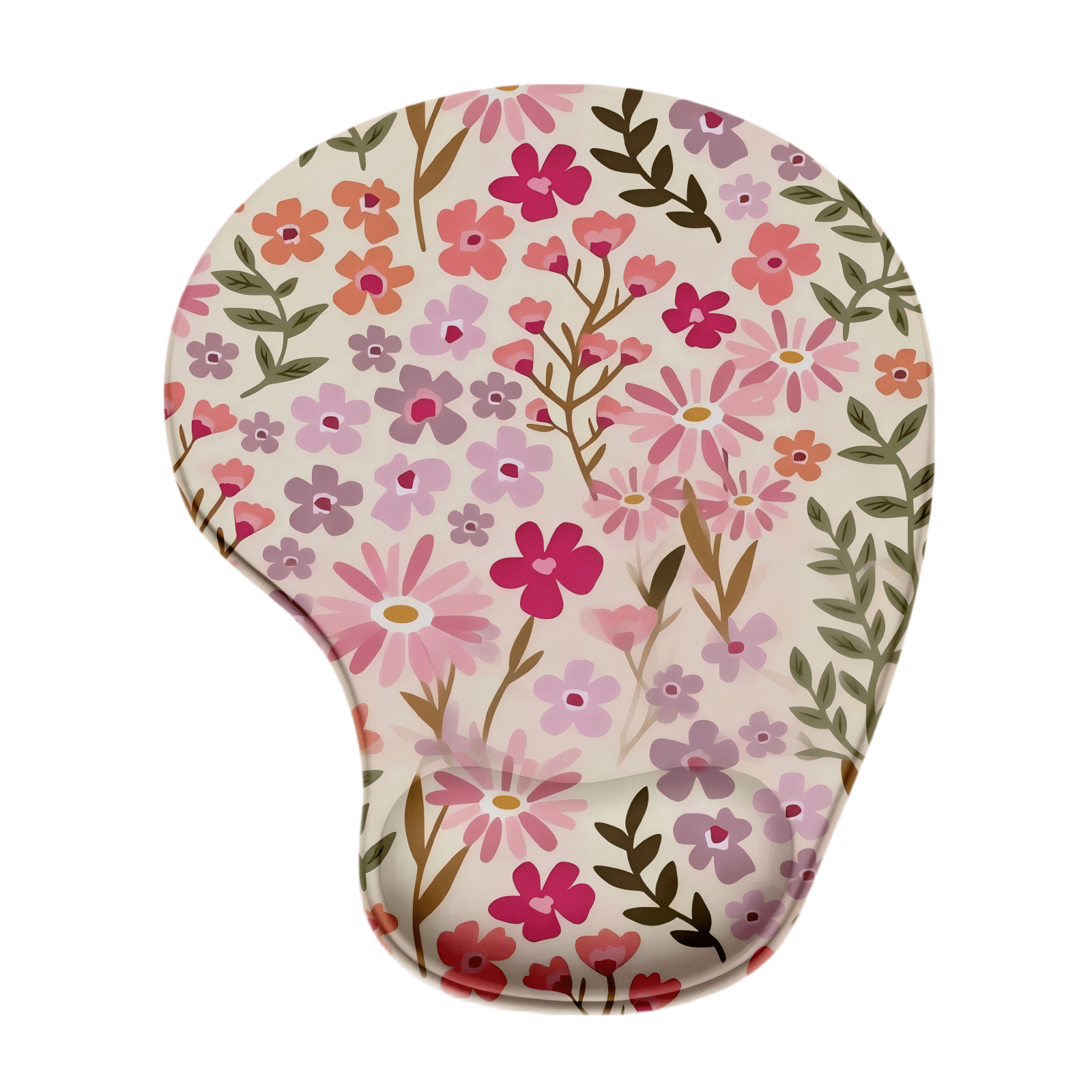 E-shop Schreibtischunterlage, Ergonomische Handgelenkauflage Mauspad Silikon Material Nordischer Stil Niedliches und Frisches Mauspad Design: Blumen,