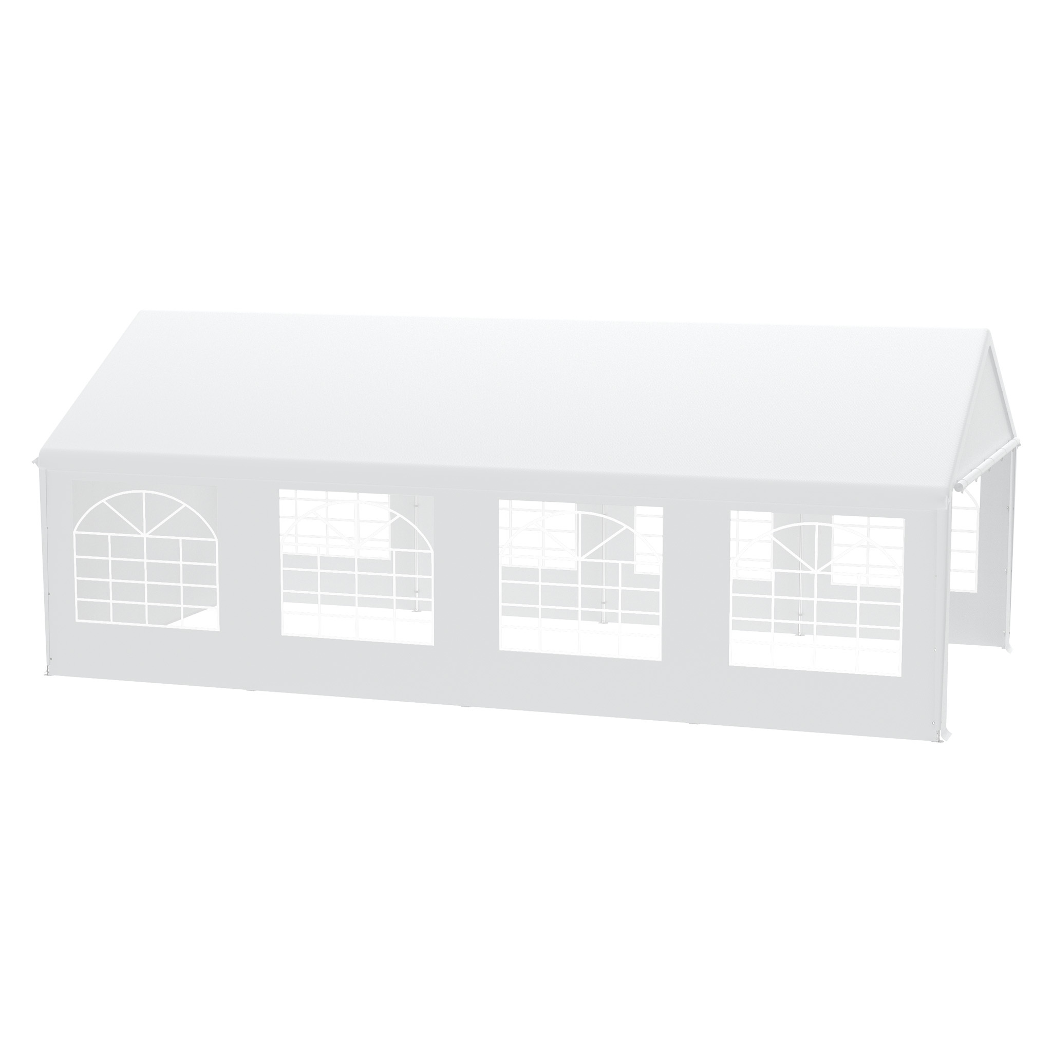4x8m Folding Party Tent With And Windows, Ideal For Garden Events, Festivals, And Weddings ( In And Grey)
