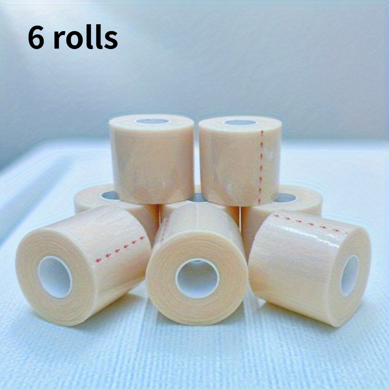 Image of 6 Rolls Of Auxiliary Skin Film, Anti- Support Tape Foam Bottom Film, Used With Tape, Does Not Stick To Hair, Reduces Tearing, Is Skin-friendly And Breathable, And Is Easy To Tear Without Leaving Glue