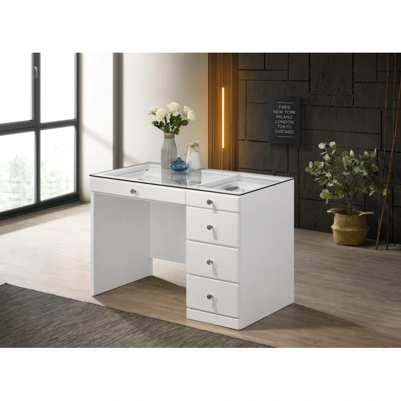 Glam Makeup Vanity Table - White Retro