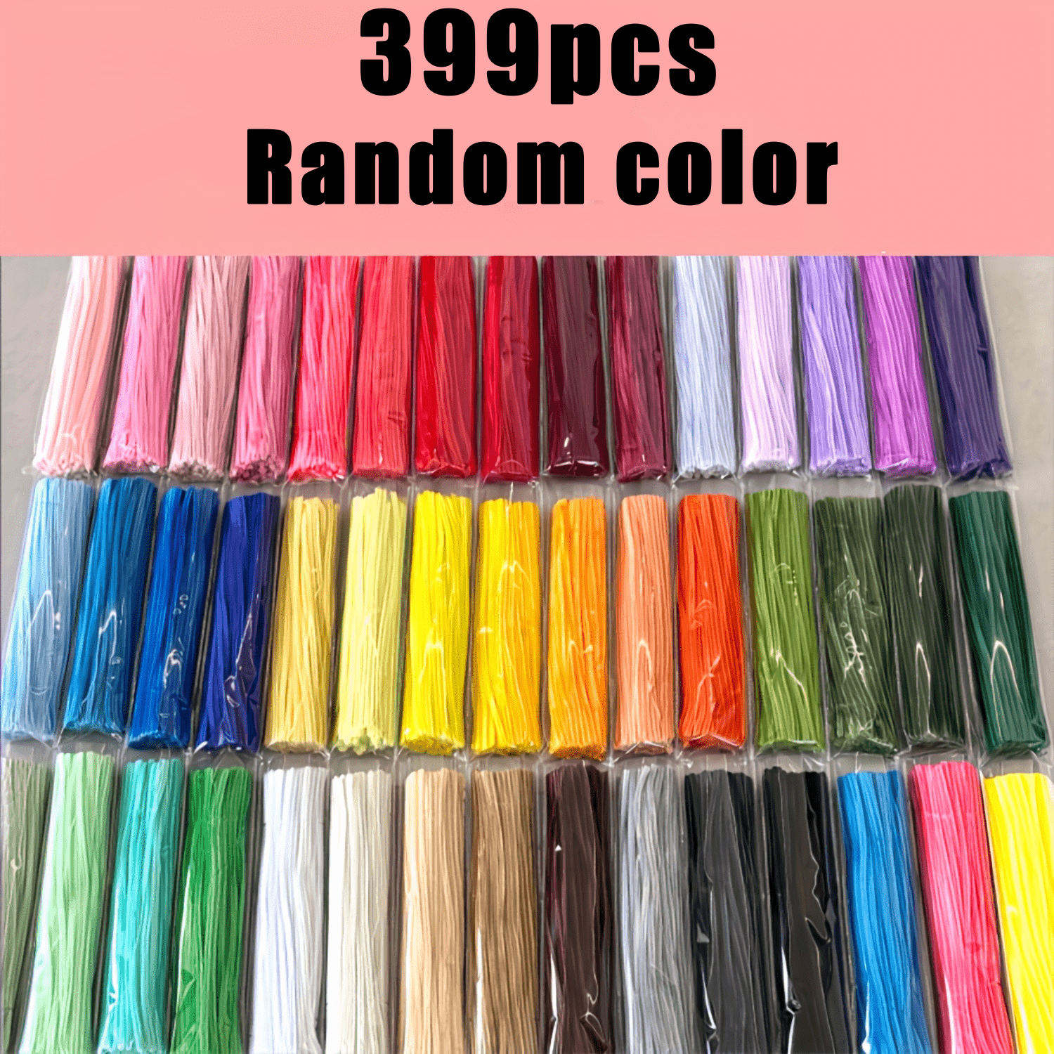 TEMU Pack de matériel de bricolage pour de cheveux colorées aléatoires de 399 pièces, matériaux mélangés multicolores, bouquet de de cheveux,