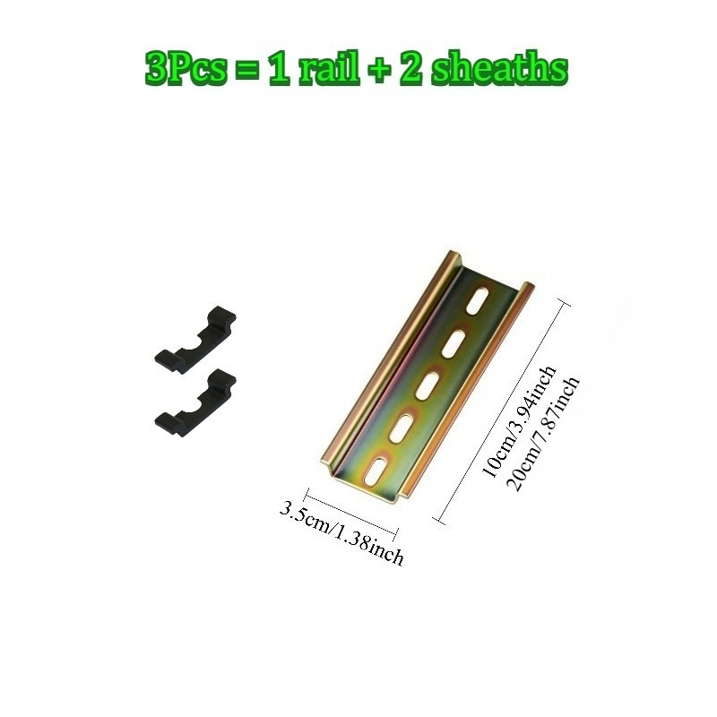 TEMU 3 piezas/juego de accesorios para eléctrica con fundas, DIN universal ranurado de , de montaje de acero para cajas eléctricas, de montaje