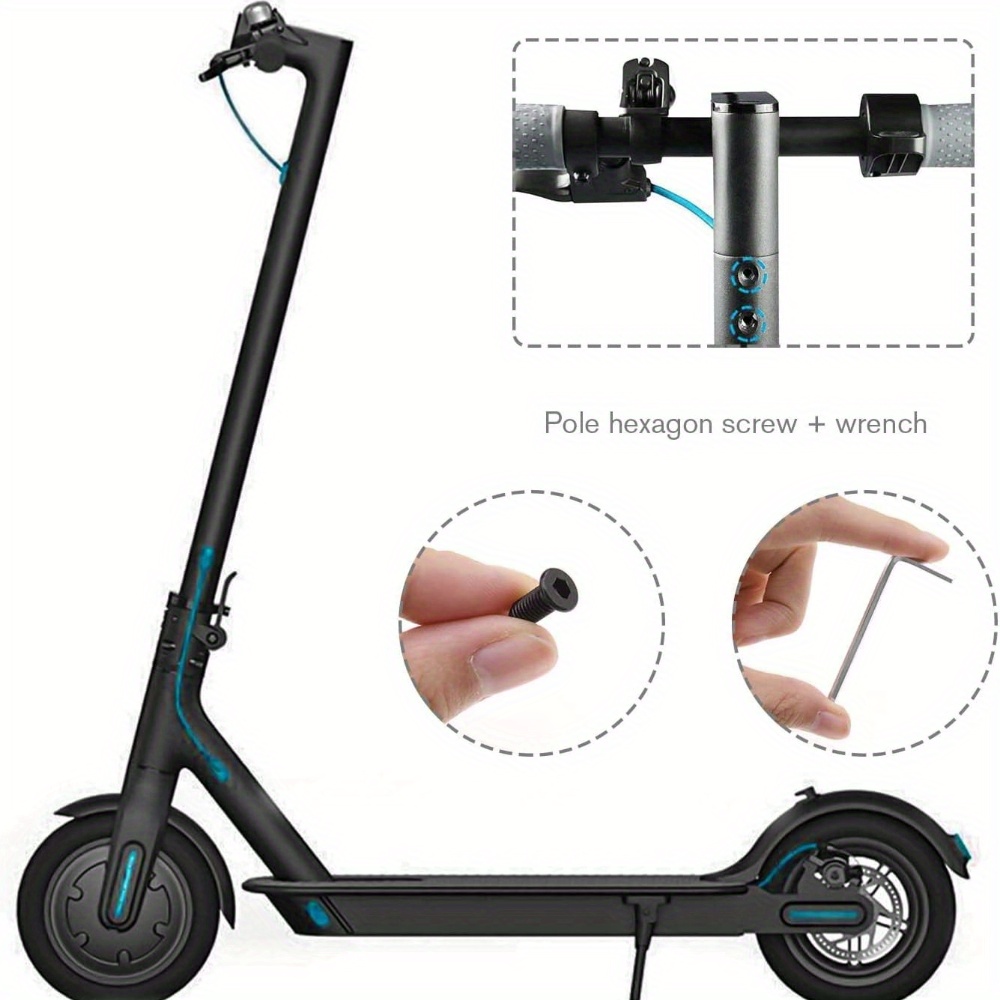 Set de 10 șuruburi hexagonale pentru ghidonul scuterelor electrice M5, inclusiv o cheie, potrivit pentru Xiaomi M365, 1S, Essential și skateboard-urile Pro 2