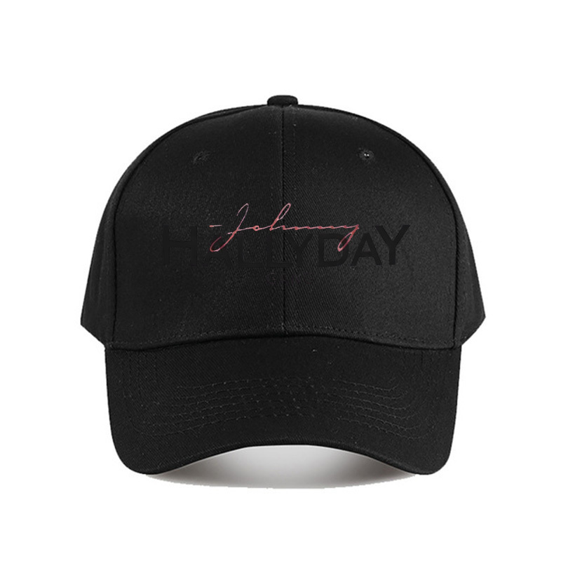 

Hallyday Rocker Beanie - Adjustable Black Baseball Cap With Pink Embroidery, Lightweight Polyester, Outdoor Hat For Men And Women