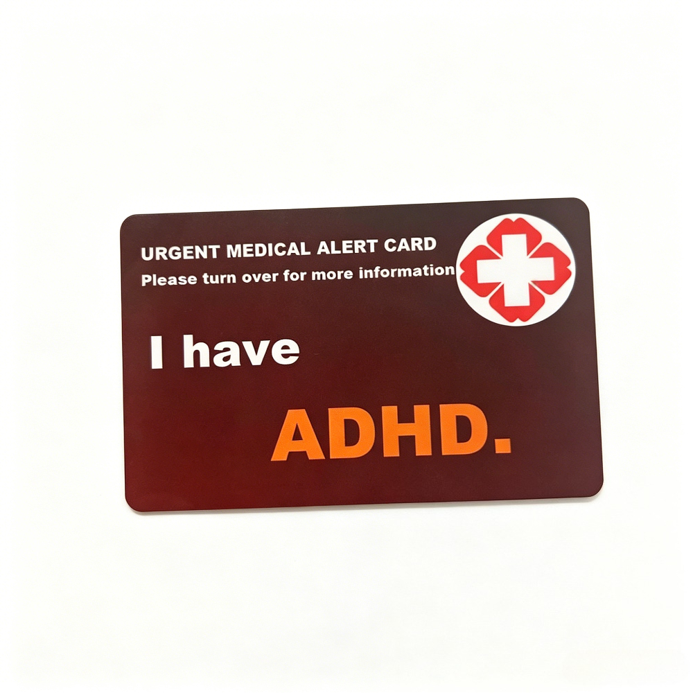 TEMU 1pc I Have Adhd Reminder Card, Pvc Material, And Wear-resistant, Suitable For Wallet Holder, Suitable For Travel