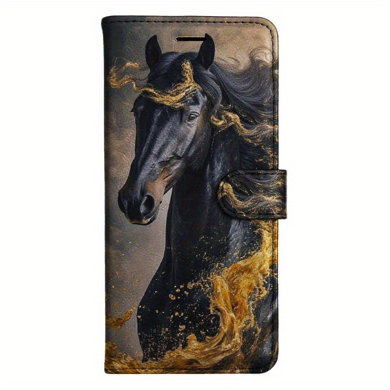 TEMU Phone Case - Dark Horse Flip Wallet Case Suitable For M10 A10s A20s A30s A50s A51 A71 A31 A42 A12 A32 A52s A72 A22 A13 A04s A53 A33 A14 A34 A54