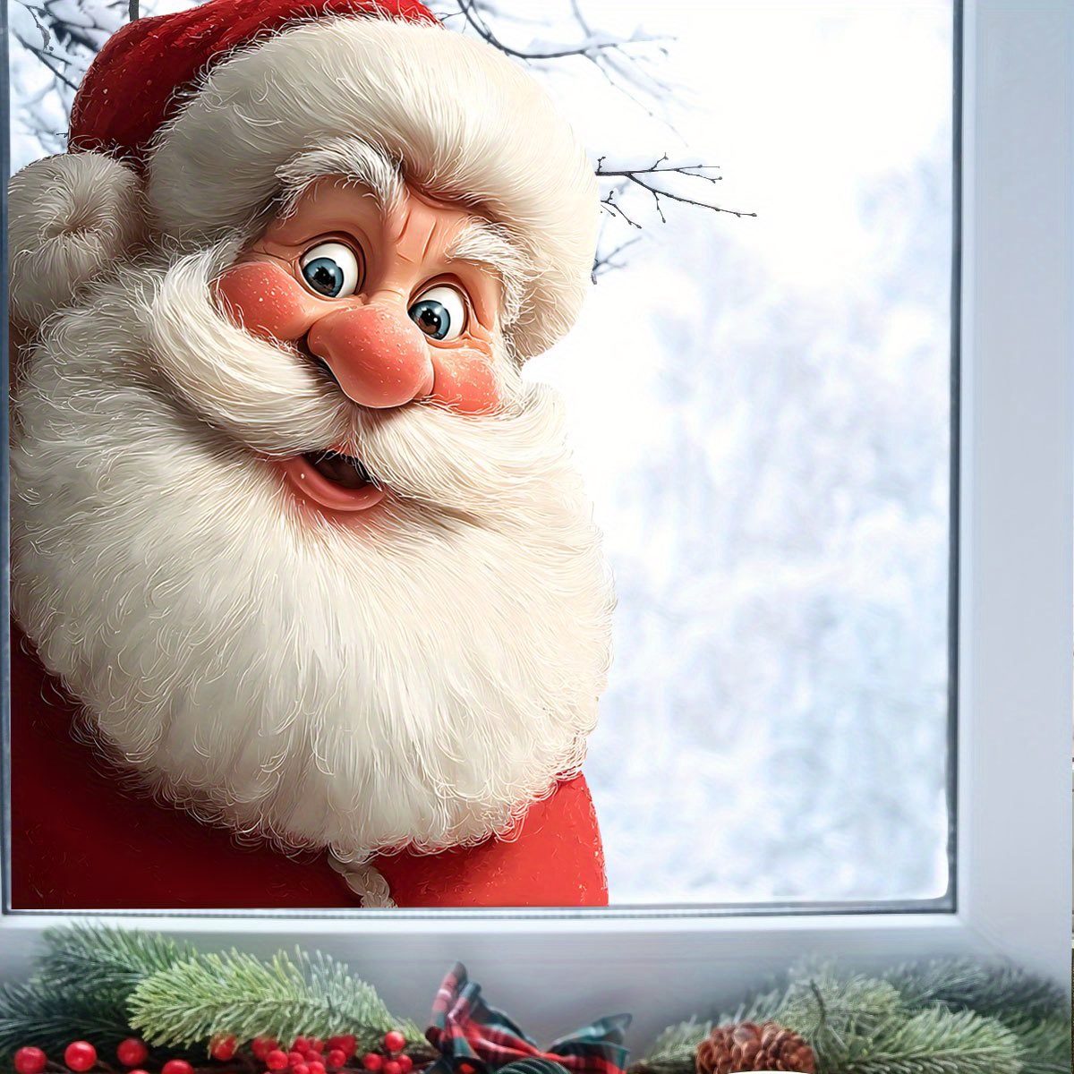 TEMU Decoración de navideño, pegatinas de Papá Noel para ventana, dormitorio, , decoración del hogar, pegatinas de exhibición para paredes