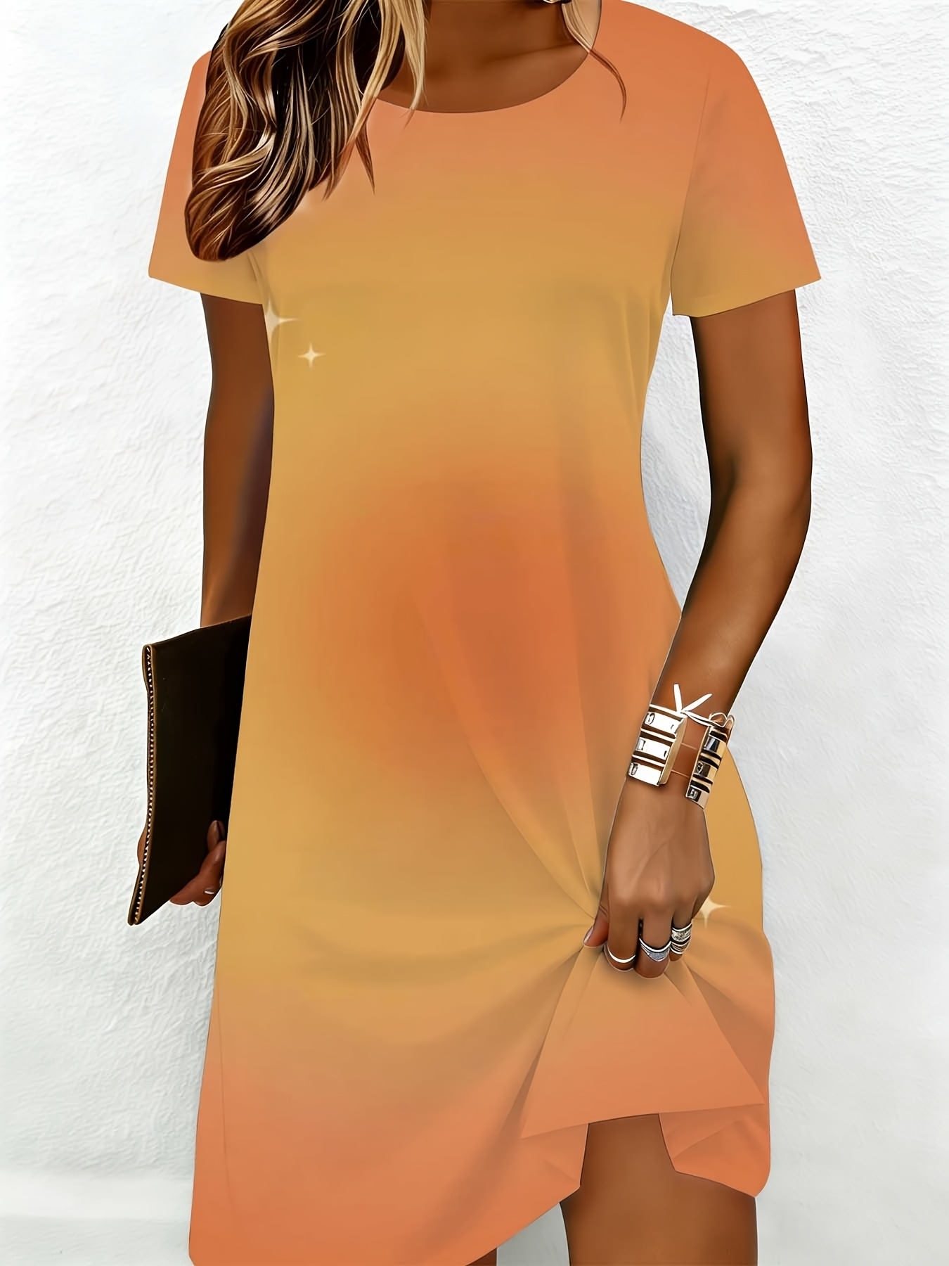 orange cocktail dresses Orange Elastic Satin Spaghetti Strap Simple Short Bridesmaid Dresses, –  clover sew