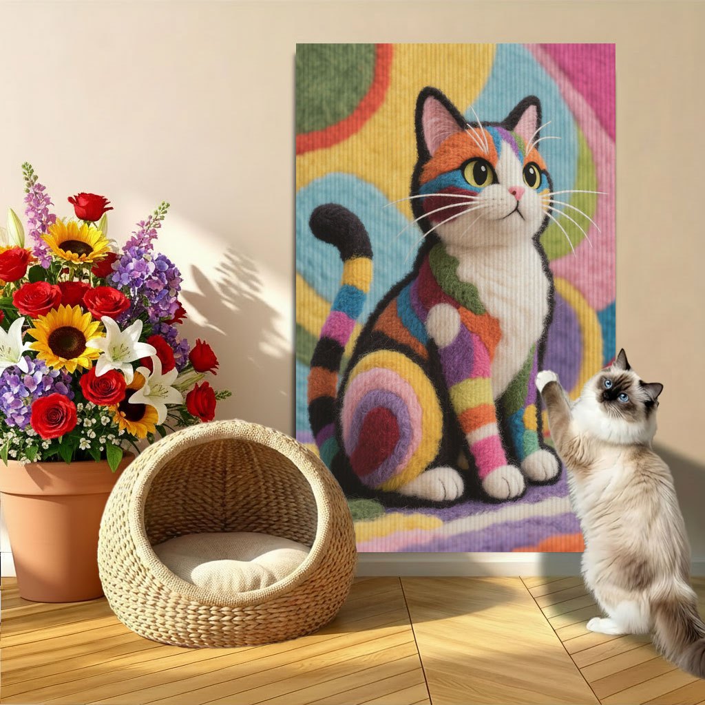 TEMU Self-adhesive Cat Scratching Board, Durable Scratching Pad Suitable For Wall Mounting, Sofa Corners, And Areas, Supports Claw Sharpening And