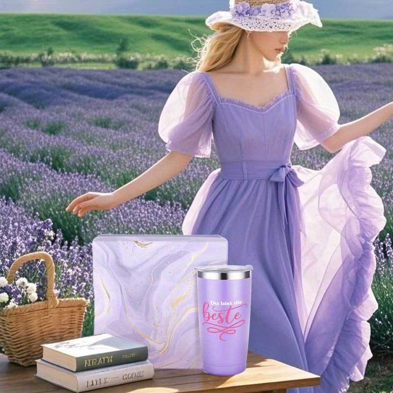 8-dijelni Ljubičasti Poklon Set za Kupanje za Žene - Morska Sol, Pješčana Sol, Spa Set, Rođendanski Poklon za Samoobavještavanje za Mamu, Suprugu ili Najbolju Prijateljicu, Savršen Poklon za Zahvalnost i Božić, Gumica za Kosu, Mirisna Svijeća, Kupaći Prašak, Bombice za Kupanje, Sapun, Poklon Kutija - Idealno za Sezonske Proslave