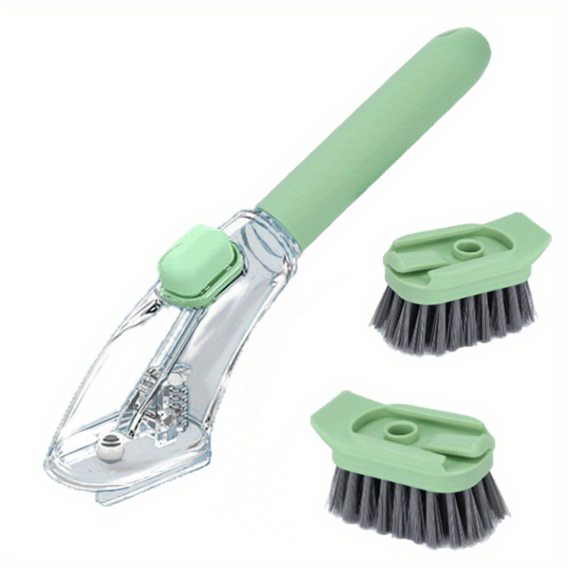 3pcs Dish Brush Set With Soap Dispenser, Handheld Soap Dispensing Brush For Kitchen, Utensils, Floors, Outdoor