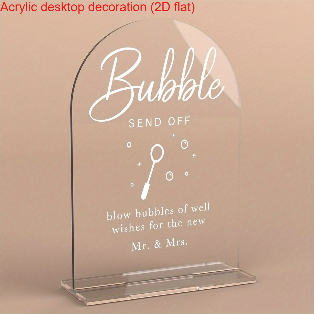 TEMU 2d Flat, 1pc Wedding Bubble Farewell Sign, Couple Sign - "bubble Farewell" Releases Bubbles With For The Couple, Includes Wand Stand, Ceremony