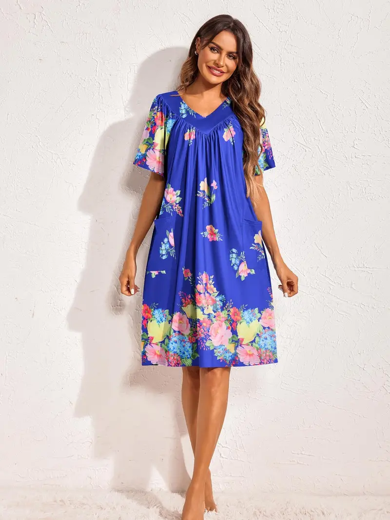 womens house dress floral print moo nightgowns - Temu womens house dress floral print moo nightgowns - Temu