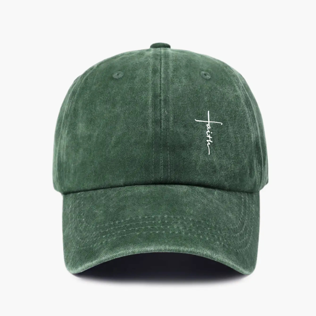 Cross Embroidery Washed Baseball Cap Outdoor Cap Premium Breathable Cap for Men And Women Adjustable