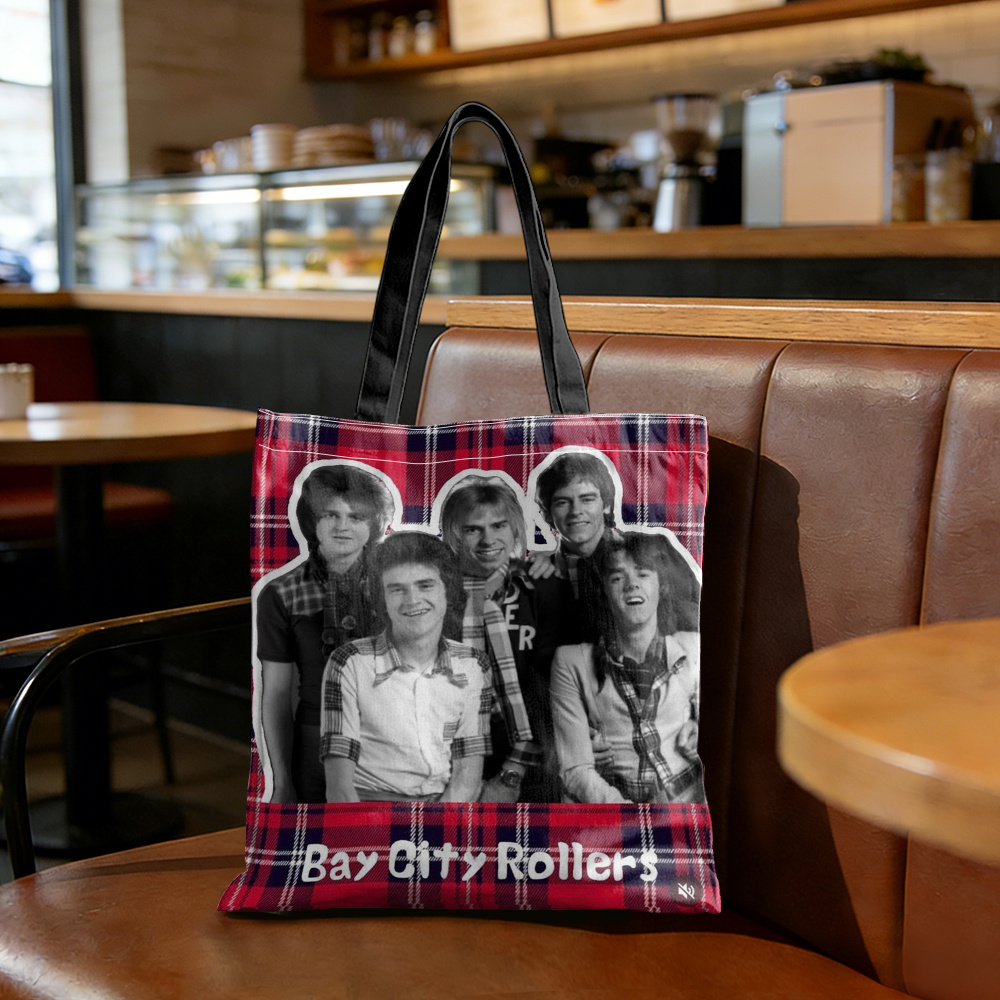 TEMU Rollers Photo Graphic Tote Bag - Reusable Polyester Shopping Bag With Handle, Stylish Design, Casual And Durable, Suitable For Daily Use And