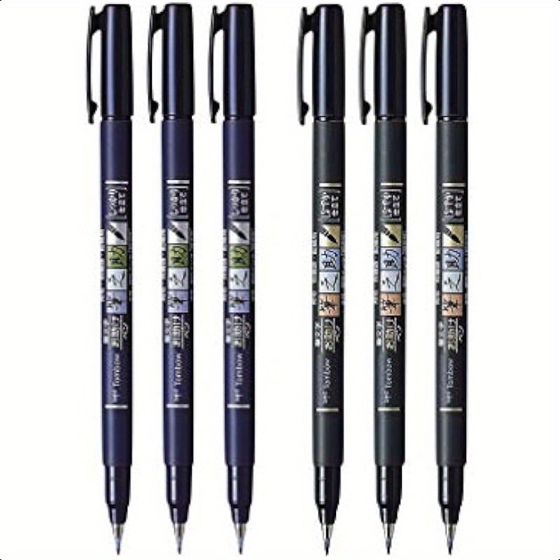 Tombow Fudenosuke Brush Pen 2-Pack - Soft & Hard Tip Calligraphy Set