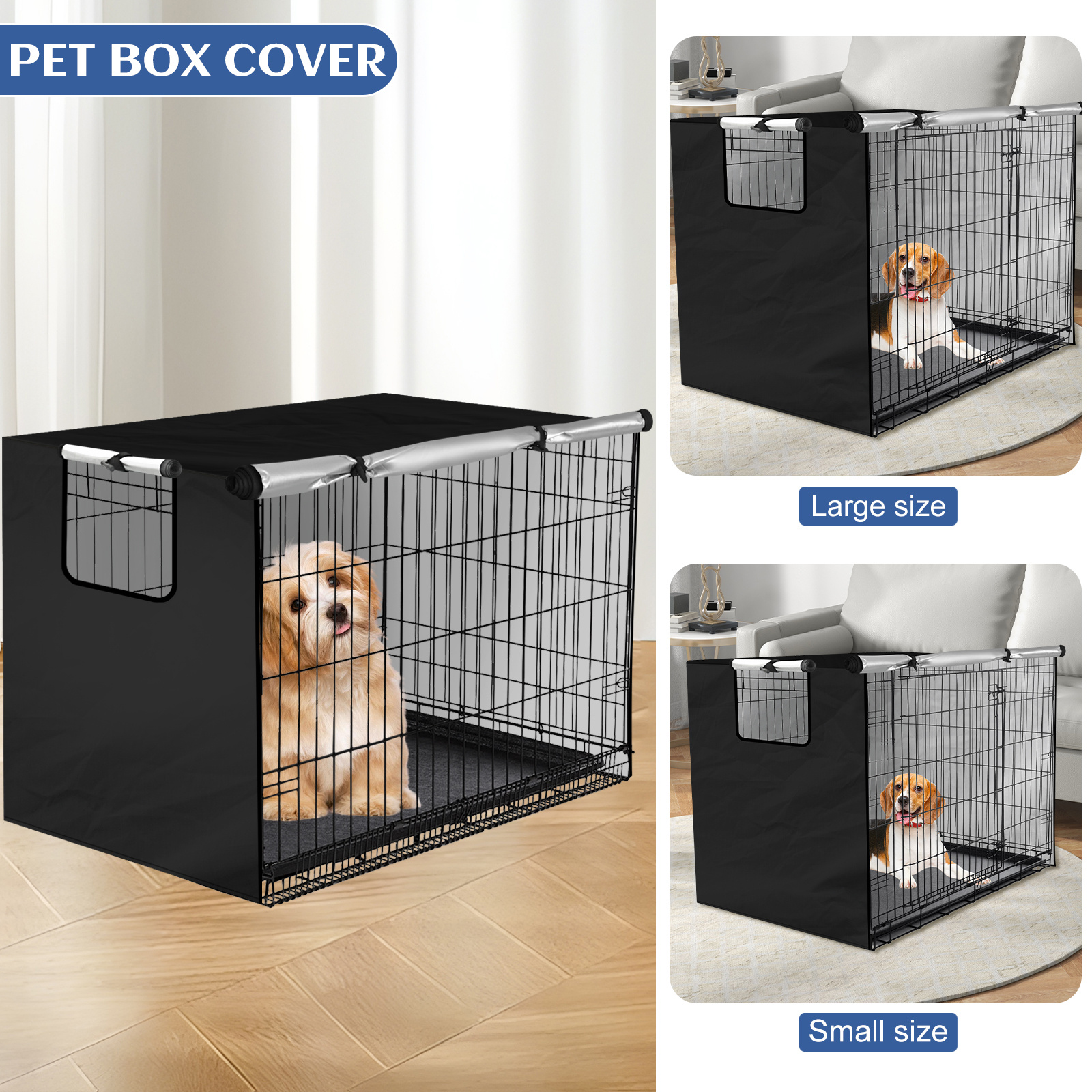 Box Pieghevole Per Animali Domestici - 74x74x43 Cm | Grigio, Impermeabile E Portatile - Foto 3