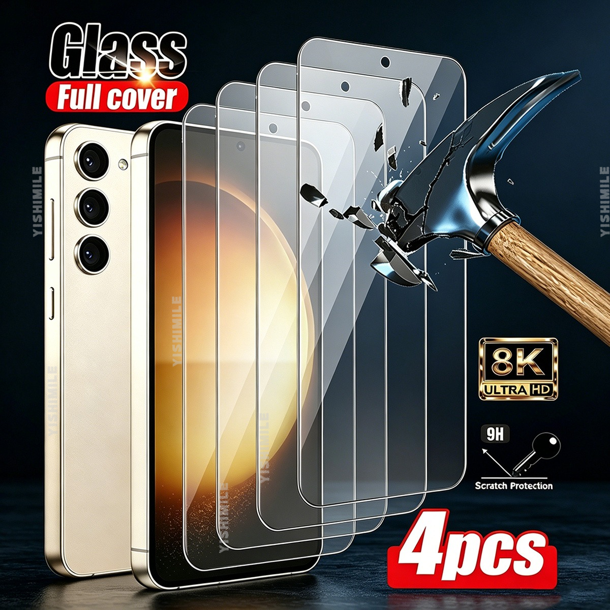 4 zaščitnega stekla za Samsung, primerno za Samsung Galaxy A06 A07 A15 A16 A17 A25 A26 A34 A35 A36 A54 A55 A56, primerno za zaščito telefonov,