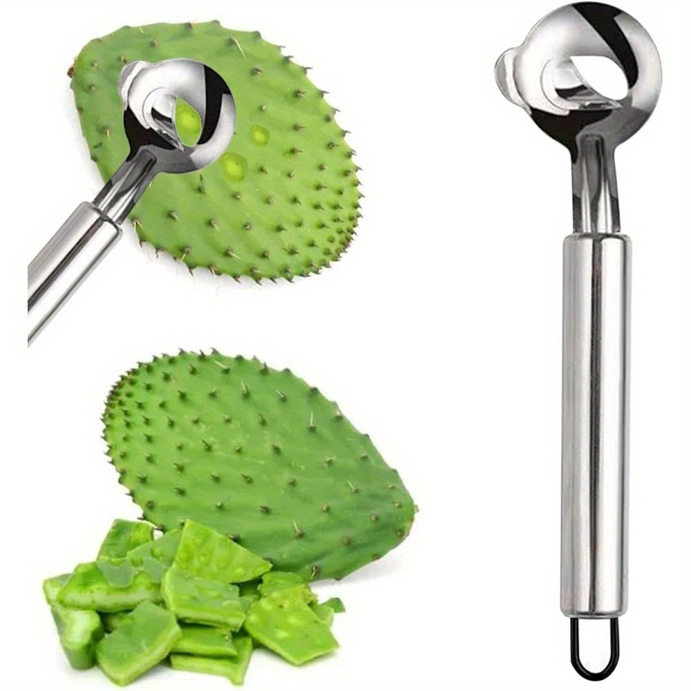TEMU 1pc Stainless Steel Cactus Thorn Remover And Peeler - Manual Pasta Cutter, Nopales Peeling Tool, Food- Kitchen Gadget For Home Use, Culinary Accessory | Modern Kitchenware | Peeler