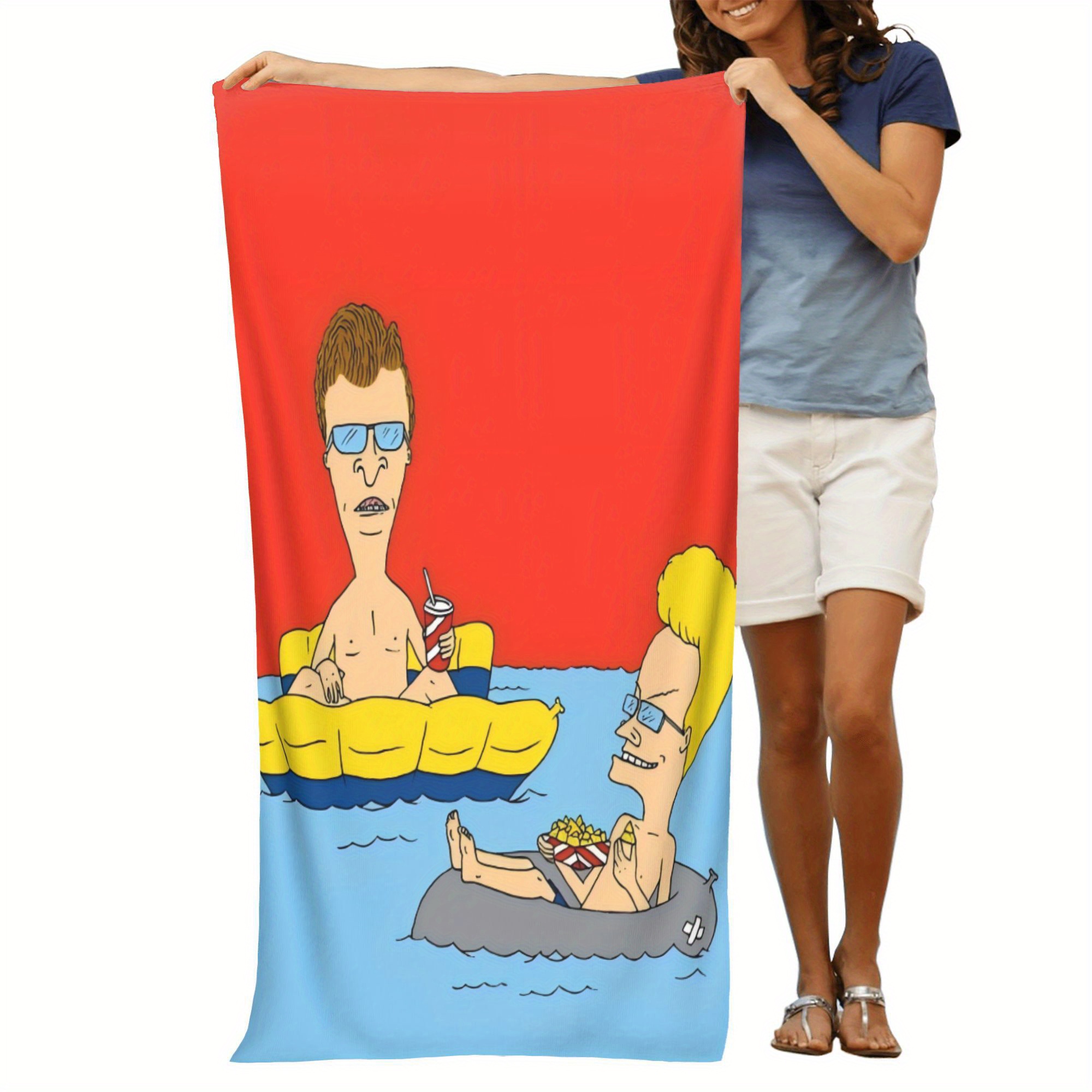     swim towel soft microfiber high absorbency quick dry vibrant cartoon design for beach   travel pink bath swim accessory yoga drying cloth gym absorbent towel   pattern   fabric